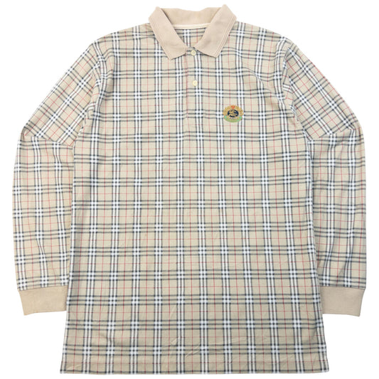 Vintage 90s Burberry Nova Check Long Sleeve Polo Shirt Size M | Medium, Multicoloured