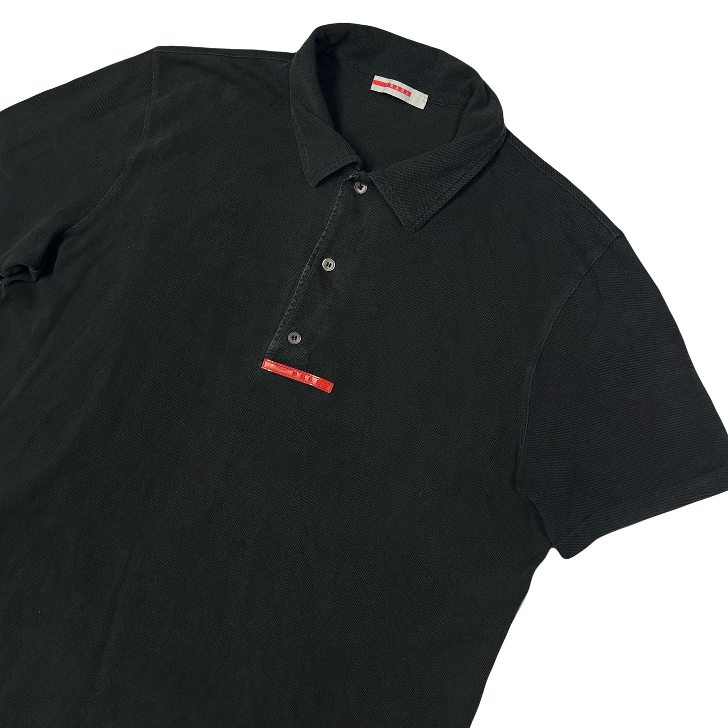 Prada Polo Shirt In Black ( XL )