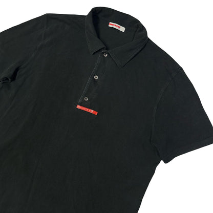Prada Polo Shirt In Black ( XL )