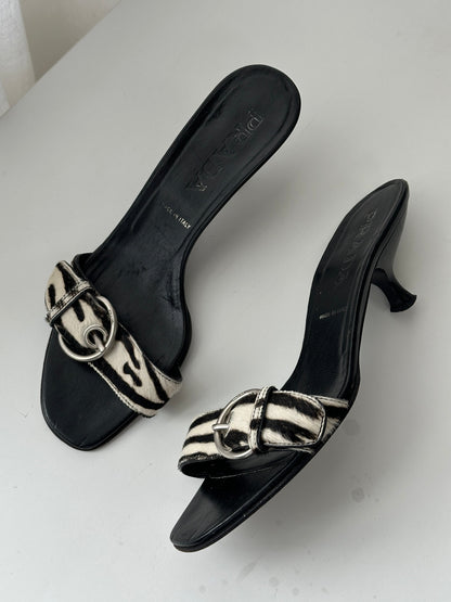 Prada Zebra Pony Hair Kitten Heels - UK 4.5 | EUR 37.5