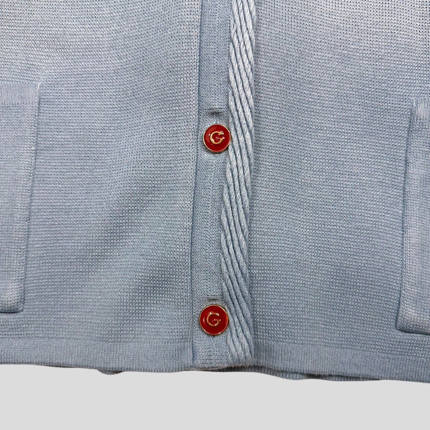 Gucci by Tom Ford 00’s Baby Blue Cable Knit Oversized Cardigan - M/L | Default Title, Blue