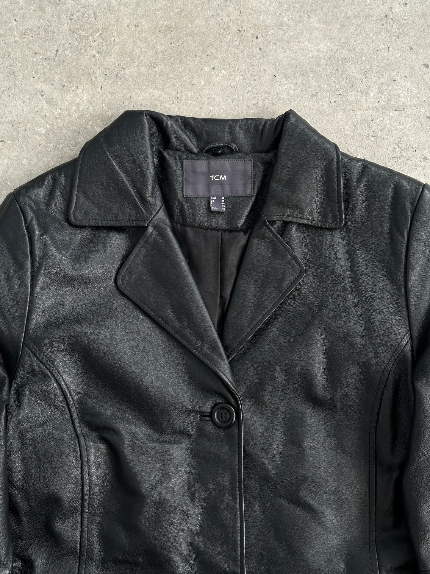 Vintage Floor Length Leather Trench Coat - M