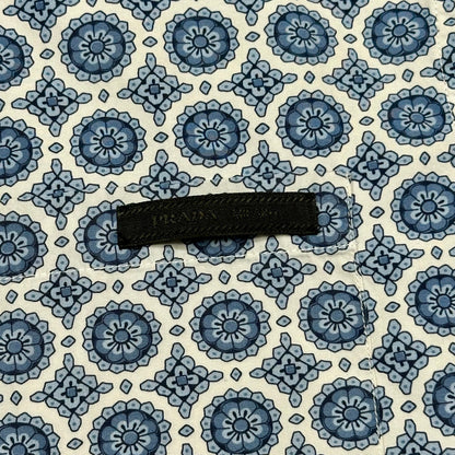 Prada 2020 Persian Geometric Print Boxy Cotton Logo Shirt - M/L