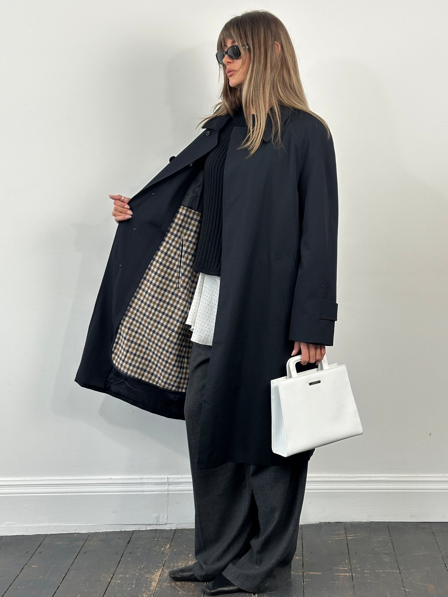 Aquascutum 1990s Cotton Trench Coat - L