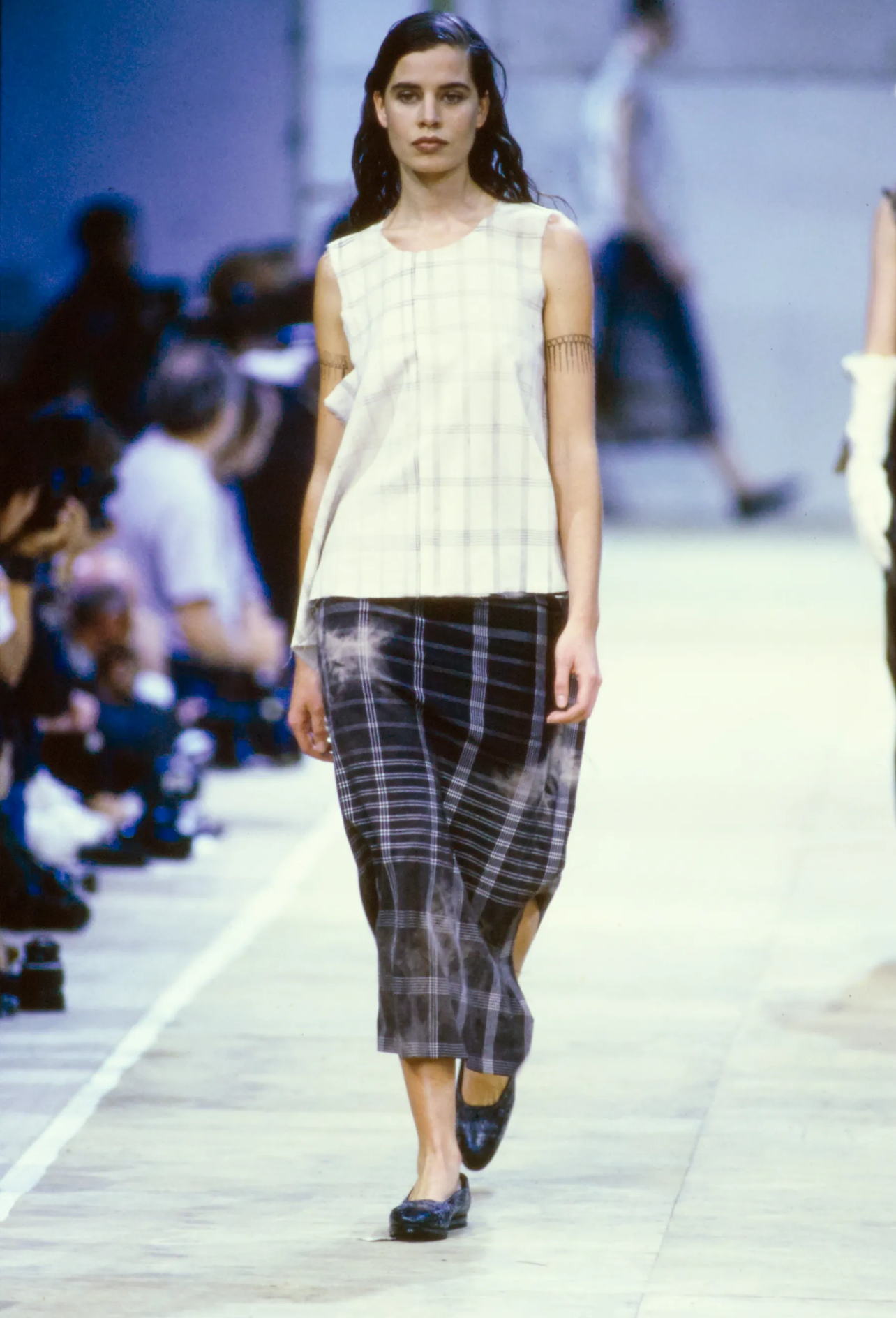 Comme des Garçons S/S 1992 check tie dye wrap trousers | Green, Green