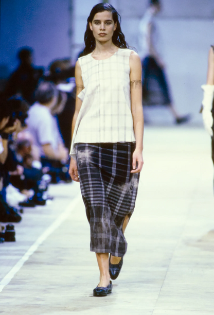 Comme des Garçons S/S 1992 check tie dye wrap trousers | Green, Green