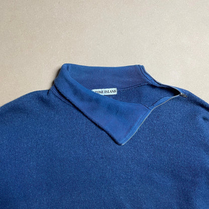 A/W 1988 Indigo Blue Side Zip Turtle Neck Pullover Fleece