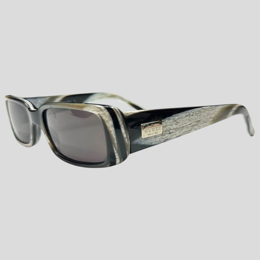 Gucci by Tom Ford 00’s Zebra Print GG Logo Square Sunglasses | O/S, Black and Grey Zebra Print