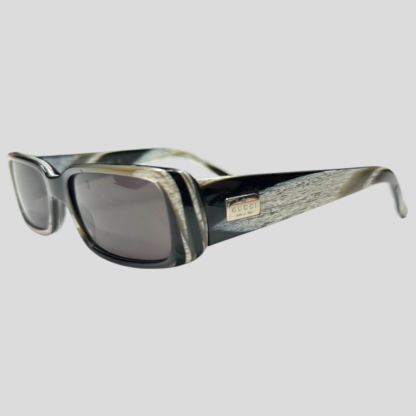 Gucci by Tom Ford 00’s Zebra Print GG Logo Square Sunglasses | O/S, Black and White