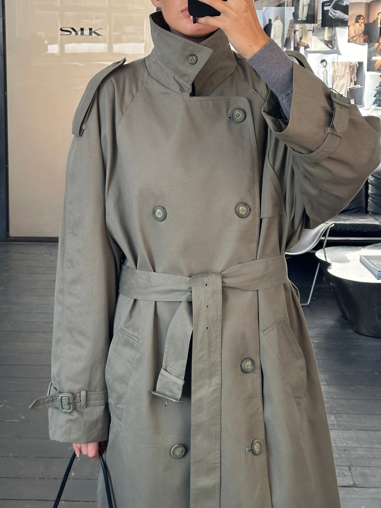 London Fog 1980s High Neck Belted Trench Coat - XXL