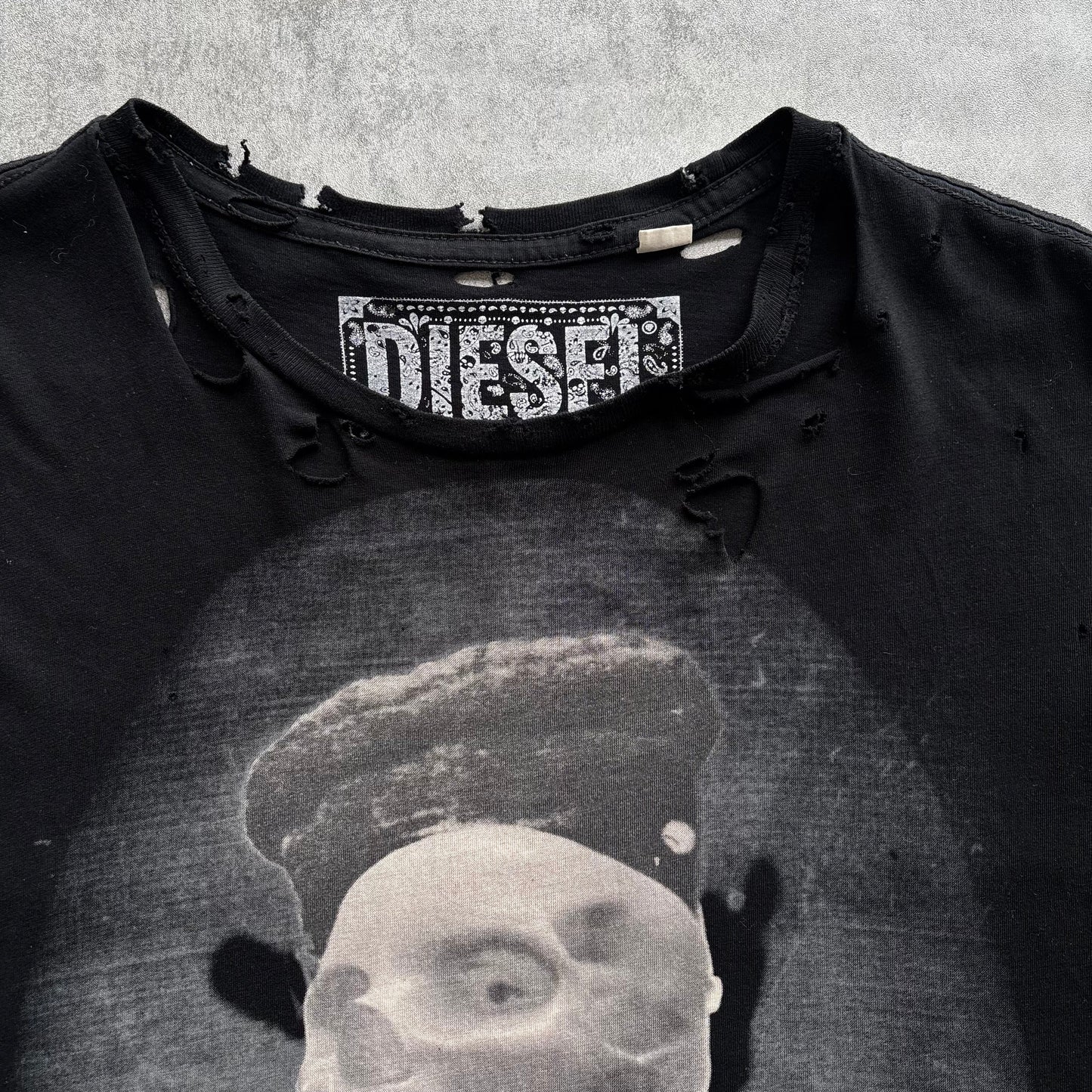 DIESEL DISTRESSED TOP | O/S, Red
