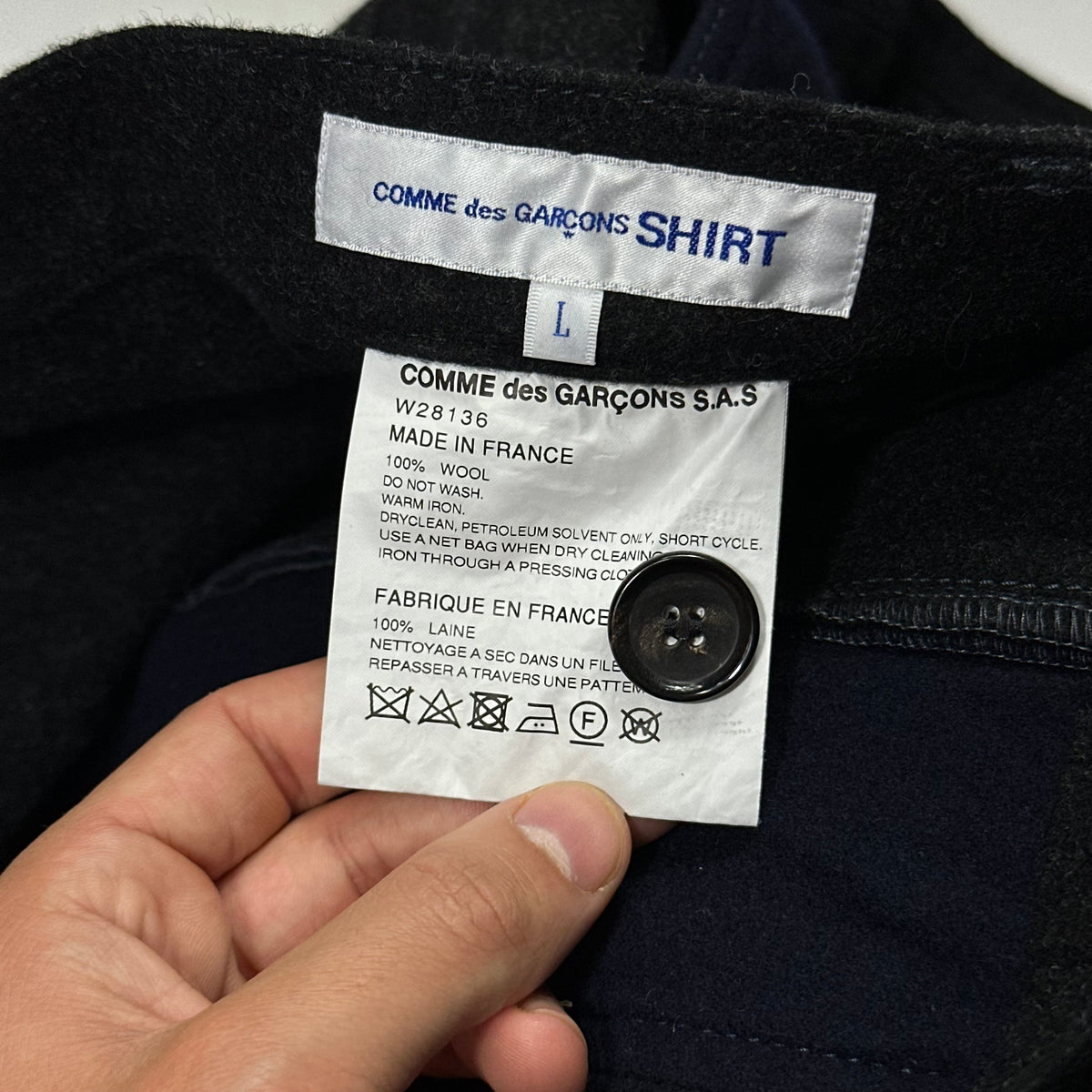 CDG SHIRT 00’s Buckle Patchwork Panelled Wool Trousers - L | W35, Multicoloured