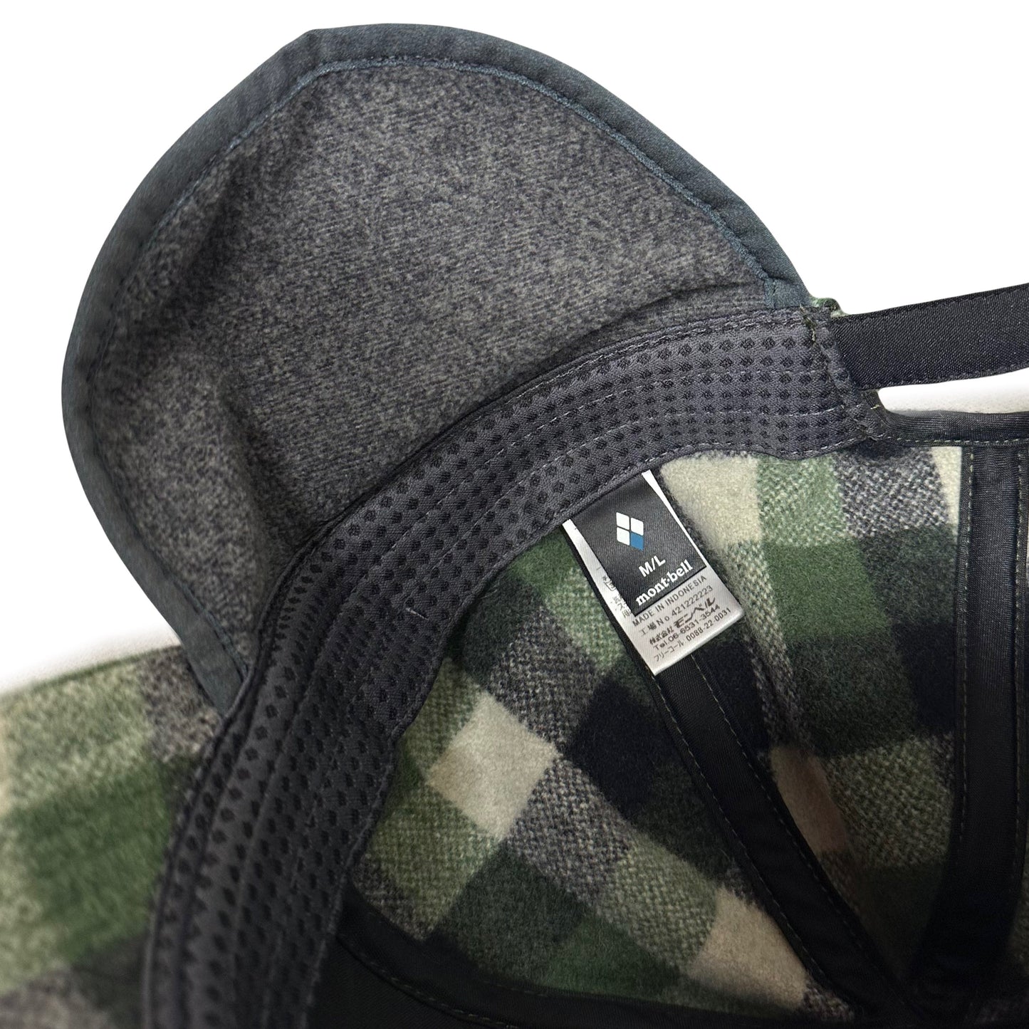 Montbell Wool Check Cap In Green ( M/L )