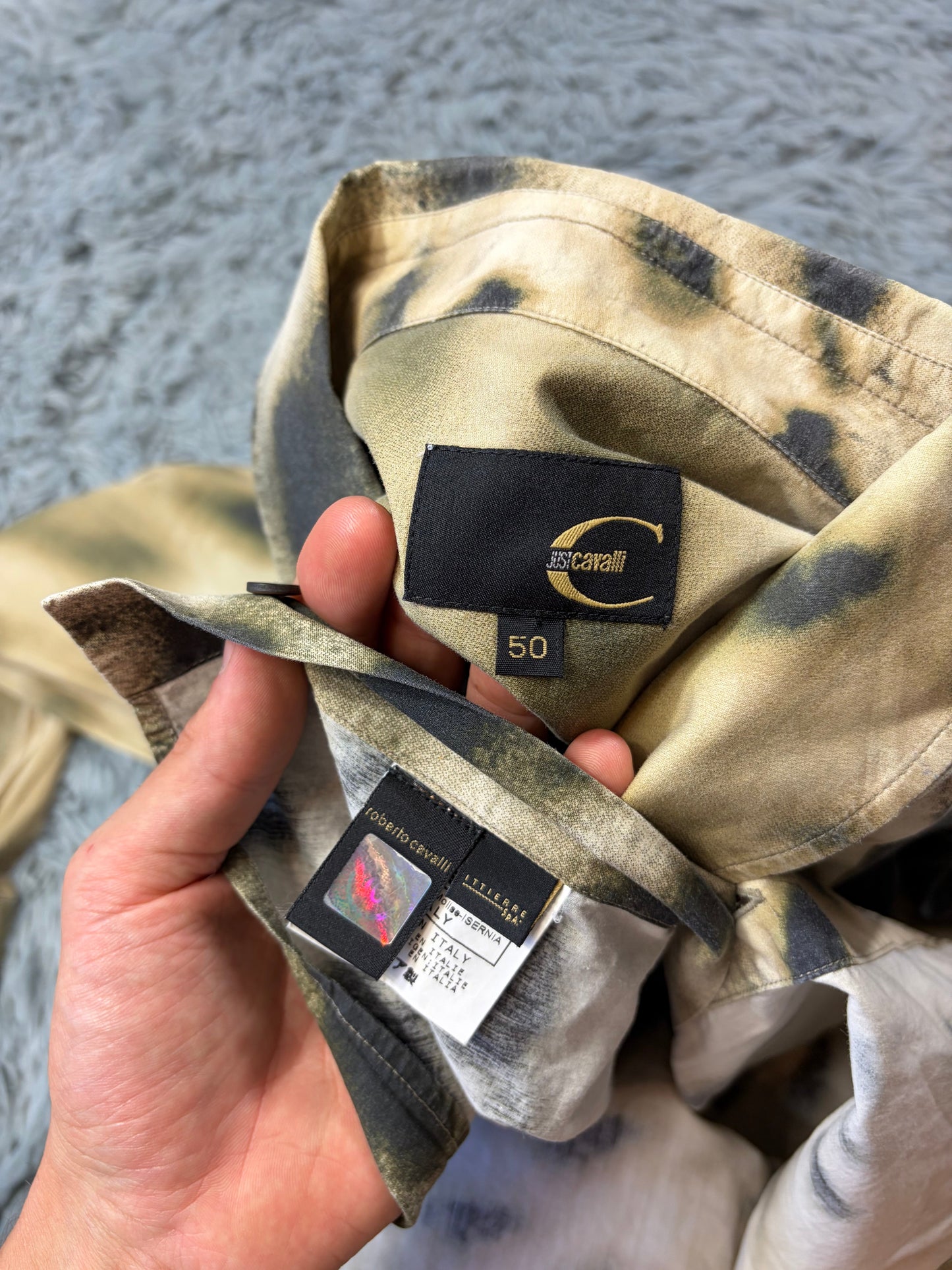 Just Cavalli 00’s Split Gradient Leopard Print Shirt - IT50 | O/S, Gradient Leopard Print