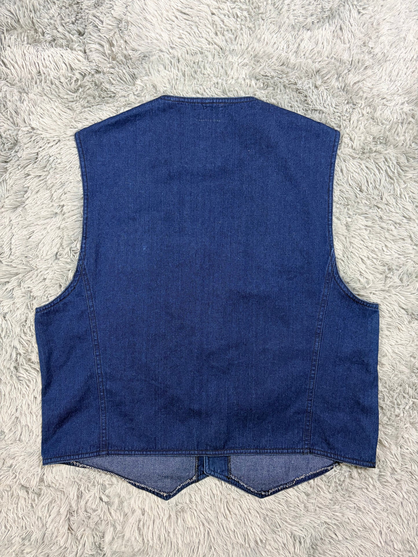 Gianni Versace 1992 Medusa Studded Indigo Denim Vest - IT50 | O/S, Gold