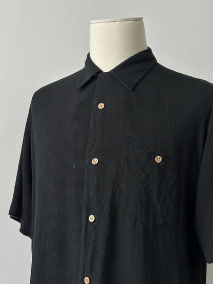 Vintage 1990s Pure Silk Short Sleeve Shirt - L
