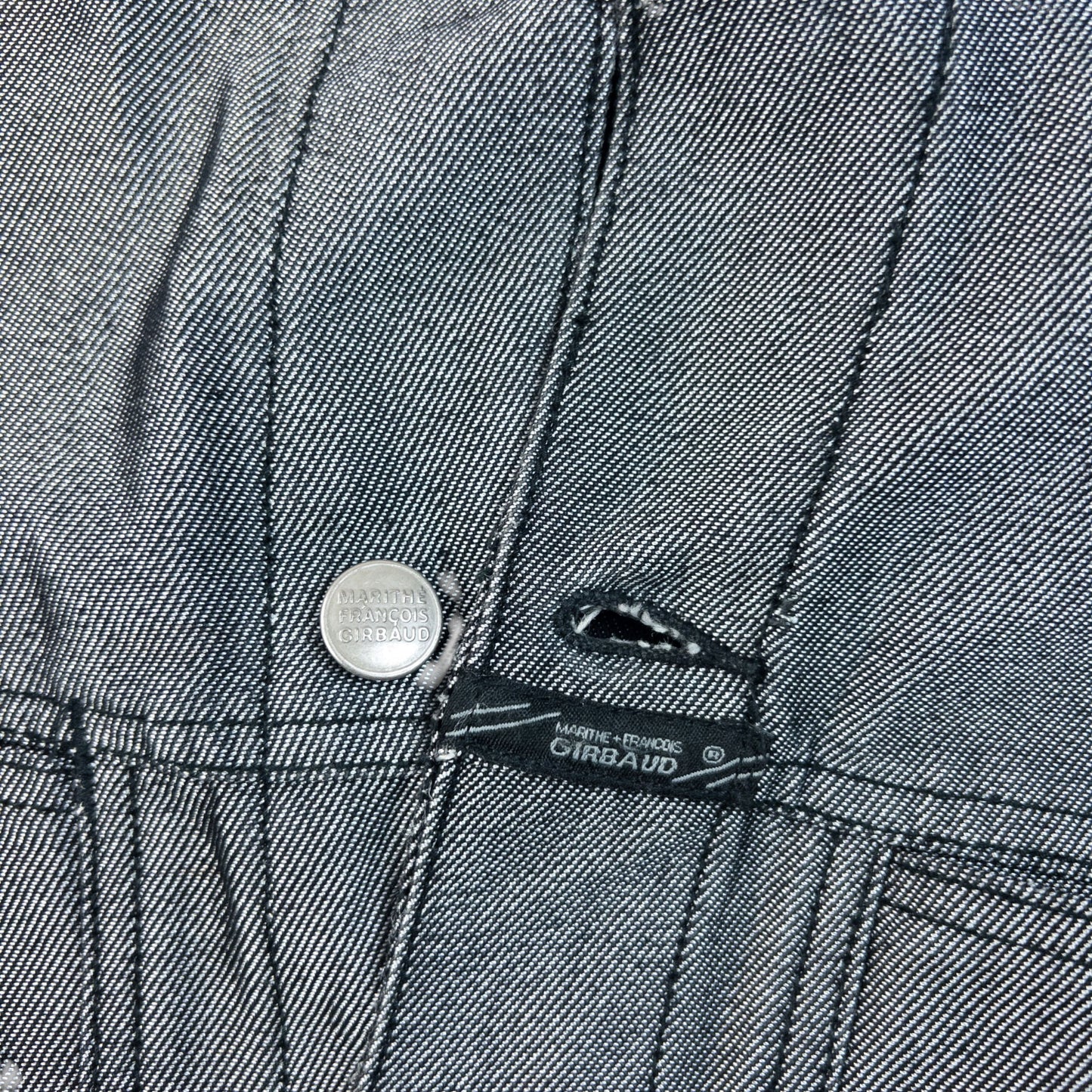 Vintage 2000s Marithe + Francois Girbaud Metallic Denim Jacket Size XL | XL, Grey