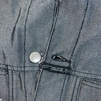Vintage 2000s Marithe + Francois Girbaud Metallic Denim Jacket Size XL | XL, Grey