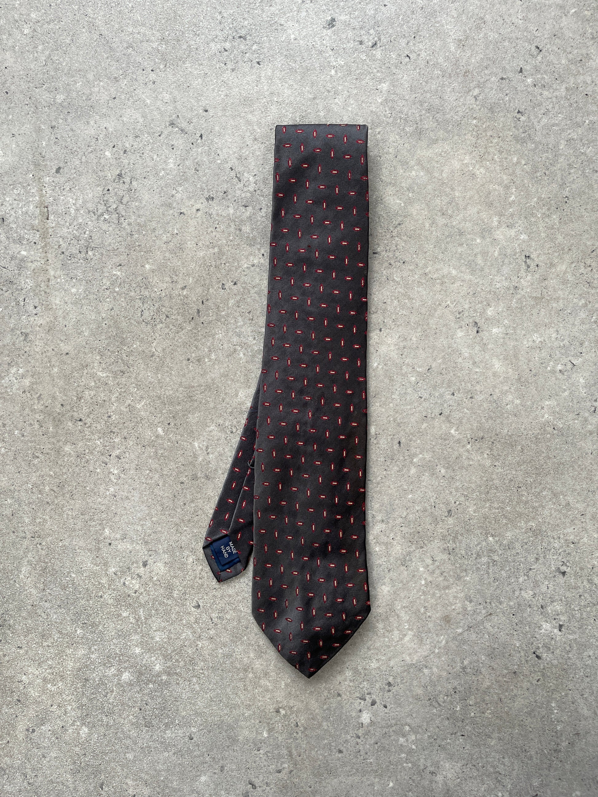 Ralph Lauren 1990s Pure Silk Jacquard Pattern Tie