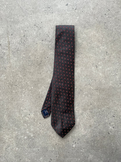 Ralph Lauren 1990s Pure Silk Jacquard Pattern Tie