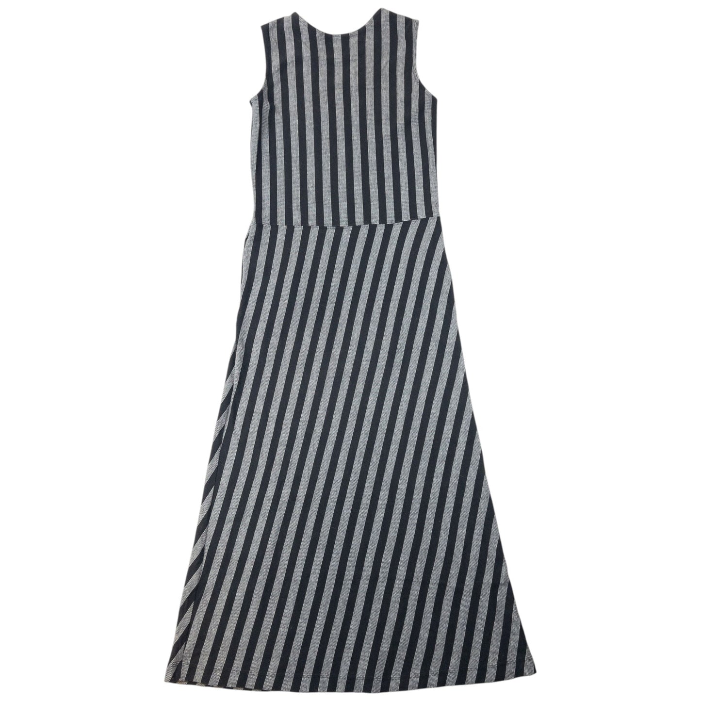 Vintage 90s Yohji Yamamoto Striped Maxi Dress Womens Size M | Medium, Black