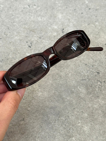Emporio Armani 1990s Tortoiseshell Rectangle Mini Sunglasses
