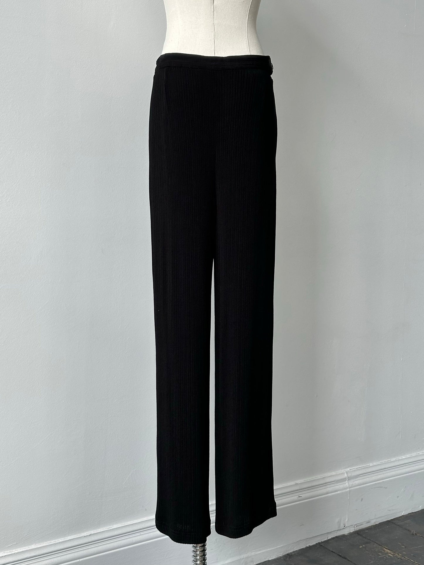 Mani 1990s Plisse Straight Leg Trousers - W28