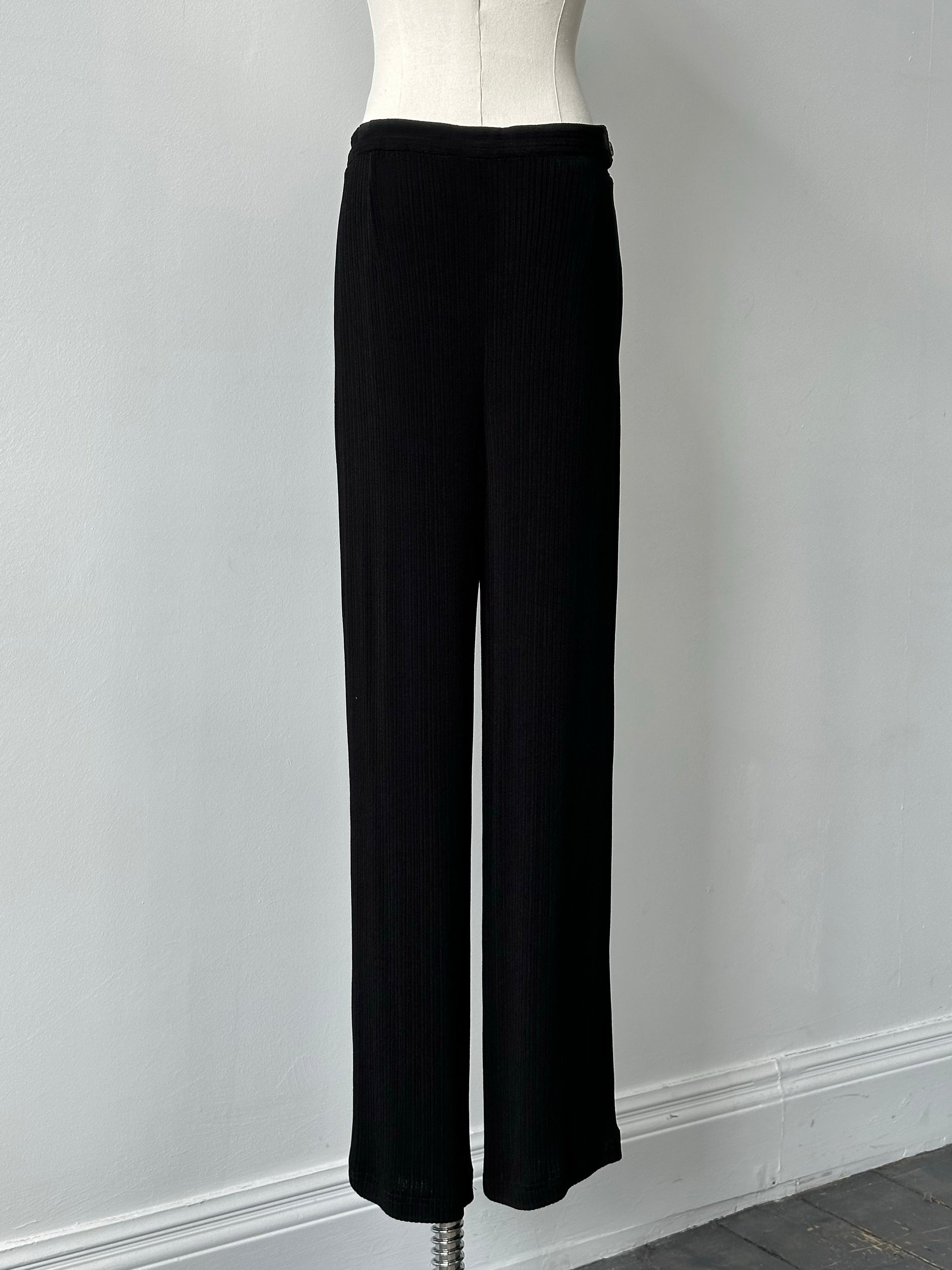 Mani 1990s Plisse Straight Leg Trousers - W28