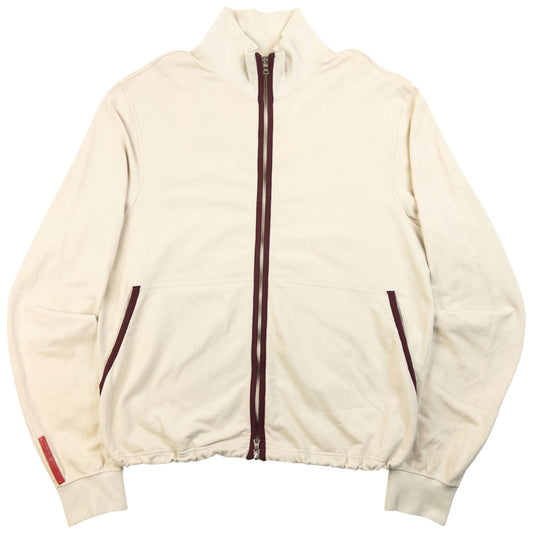 Vintage 2000s Prada Sport Zip Up Track Jacket Size M | Medium, Cream