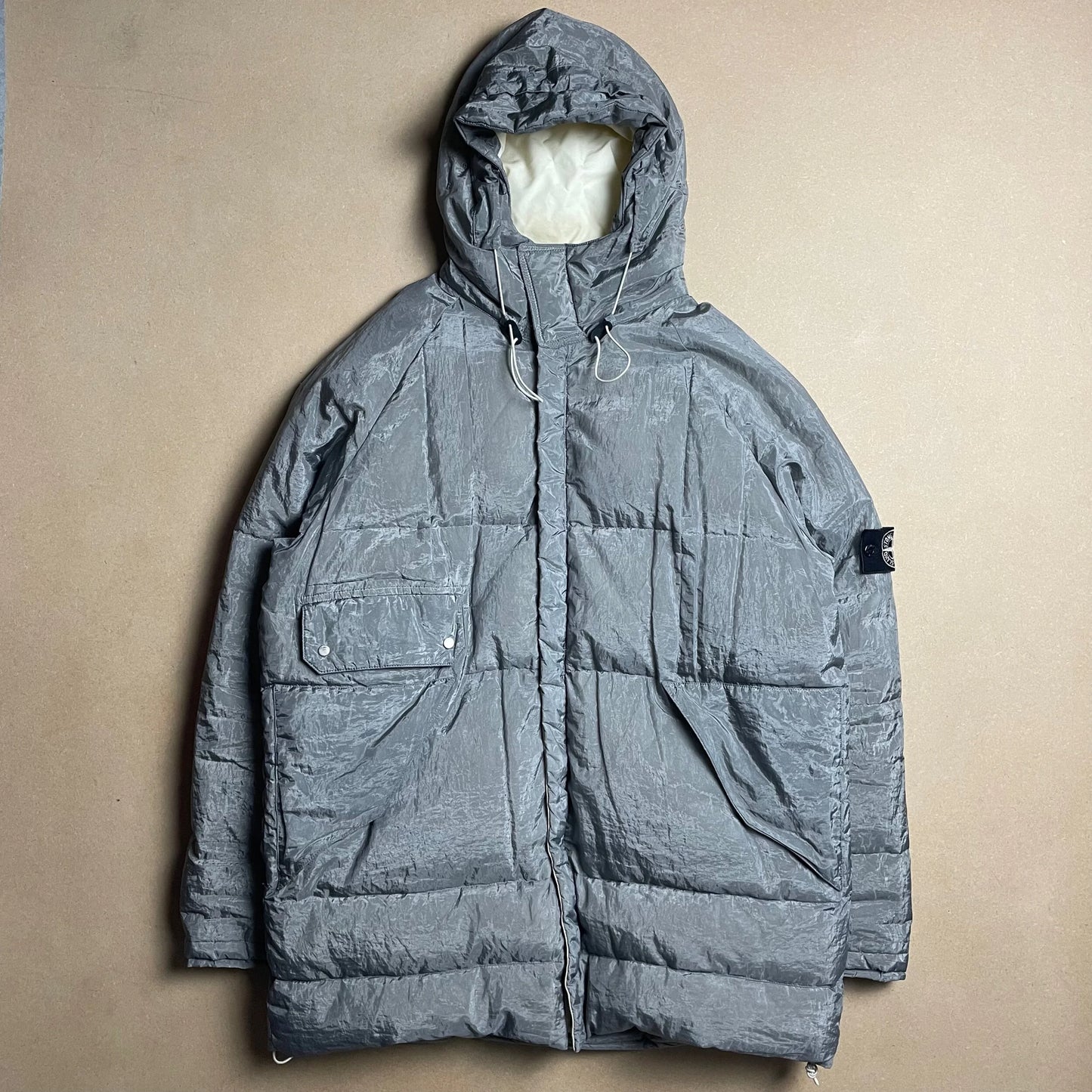 A/W 2000 Paul Harvey Steel Grey Pure Metal Shell Hooded Parka