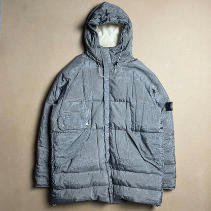 A/W 2000 Paul Harvey Steel Grey Pure Metal Shell Hooded Parka