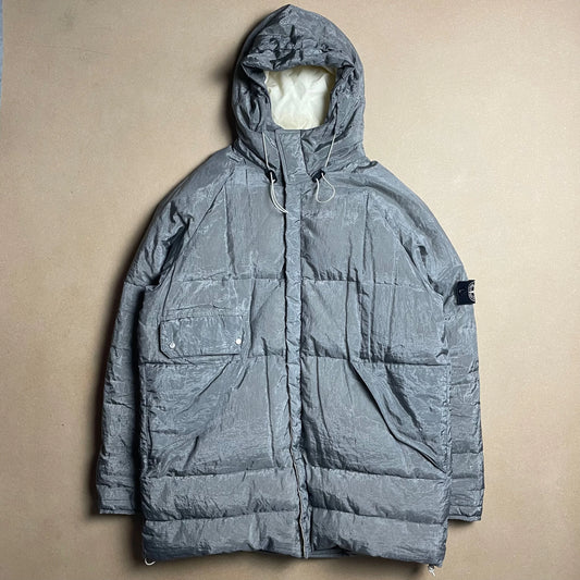 A/W 2000 Paul Harvey Steel Grey Pure Metal Shell Hooded Parka