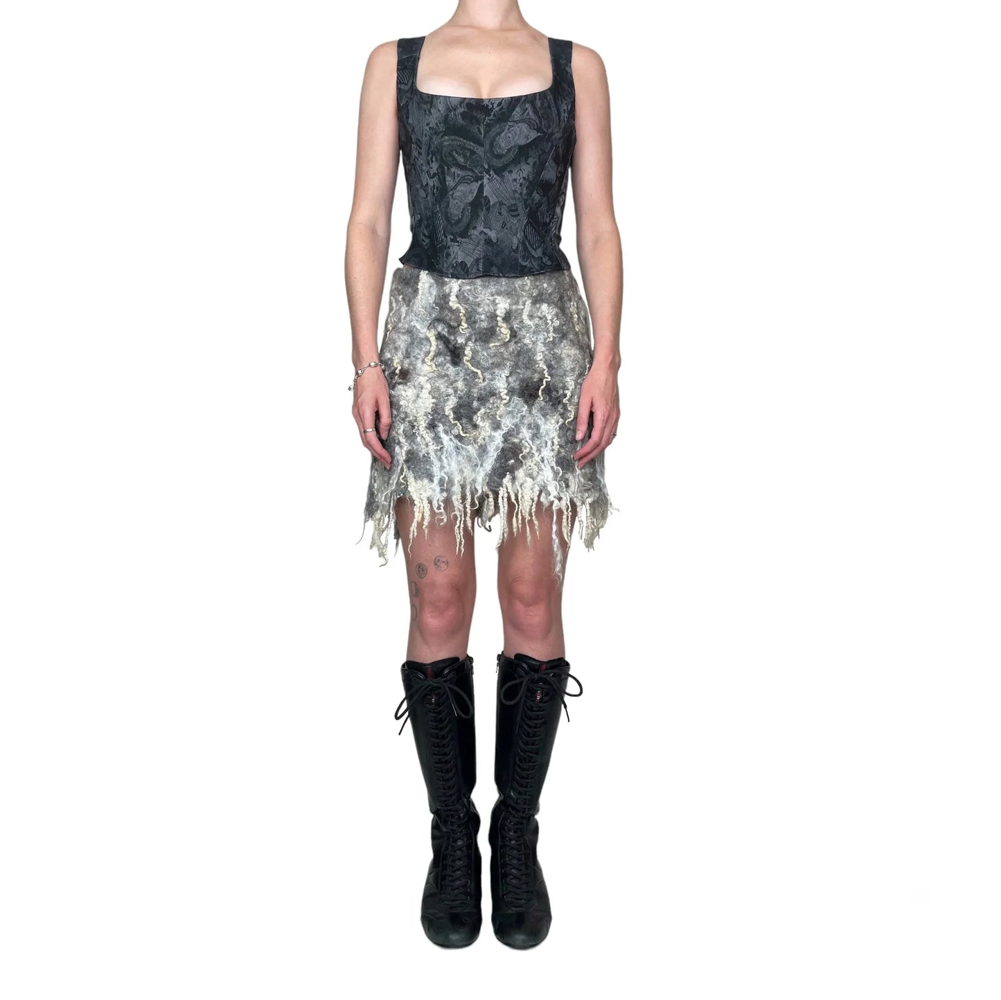 Handmade Avant Garde felt skirt