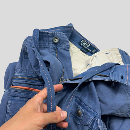 Polo 90’s Ralph Lauren Washed Multipocket Cargo Trousers - 34-36 | W34, Blue