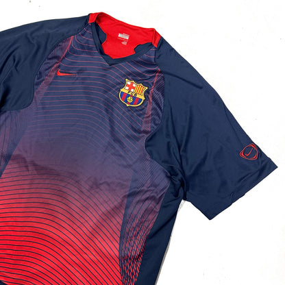 Nike Barcelona 2006/07 Training Shirt In Navy & Red ( L )