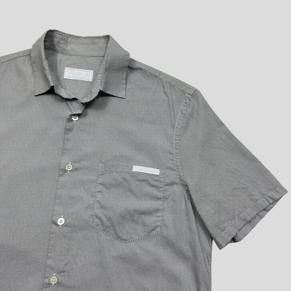 Prada Milano 2013 Polkadot Logo Shirt - M | Grey