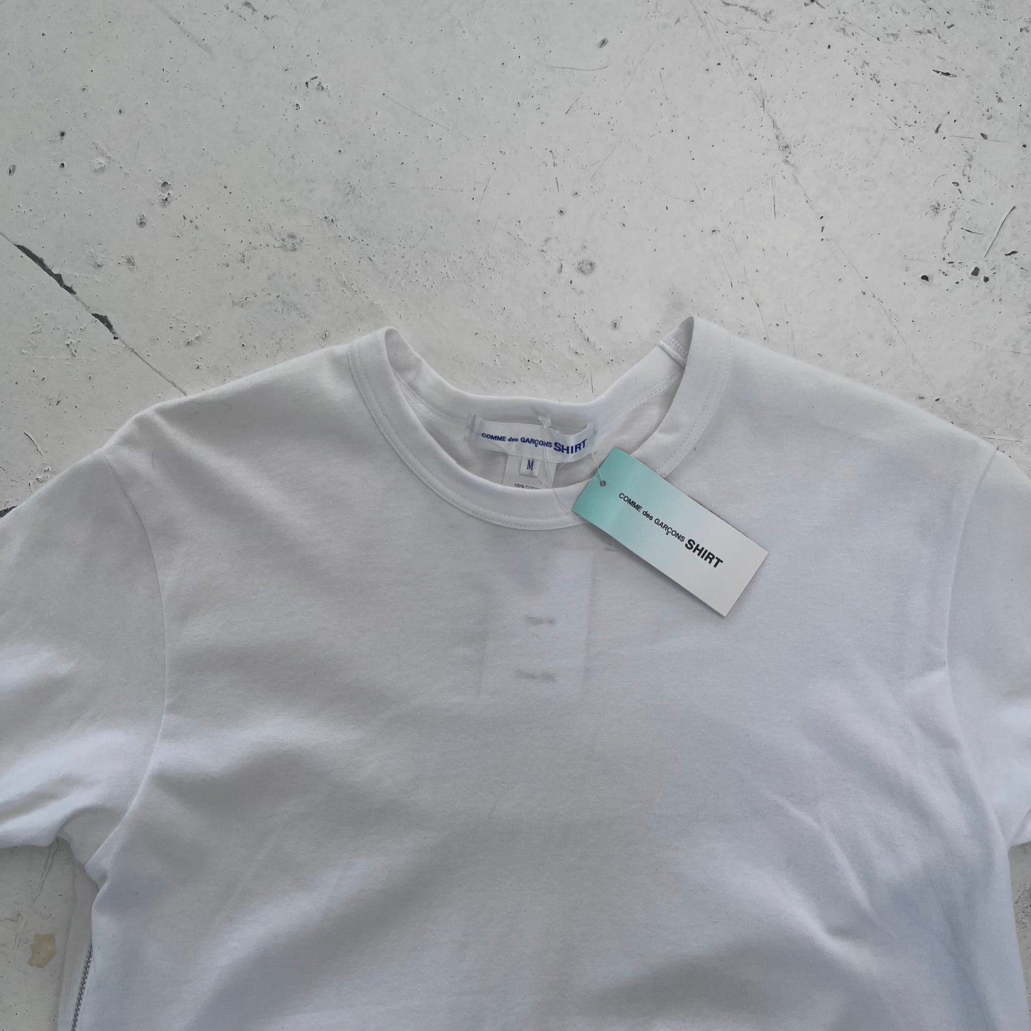 comme des garçons shirt zip tee | White, White