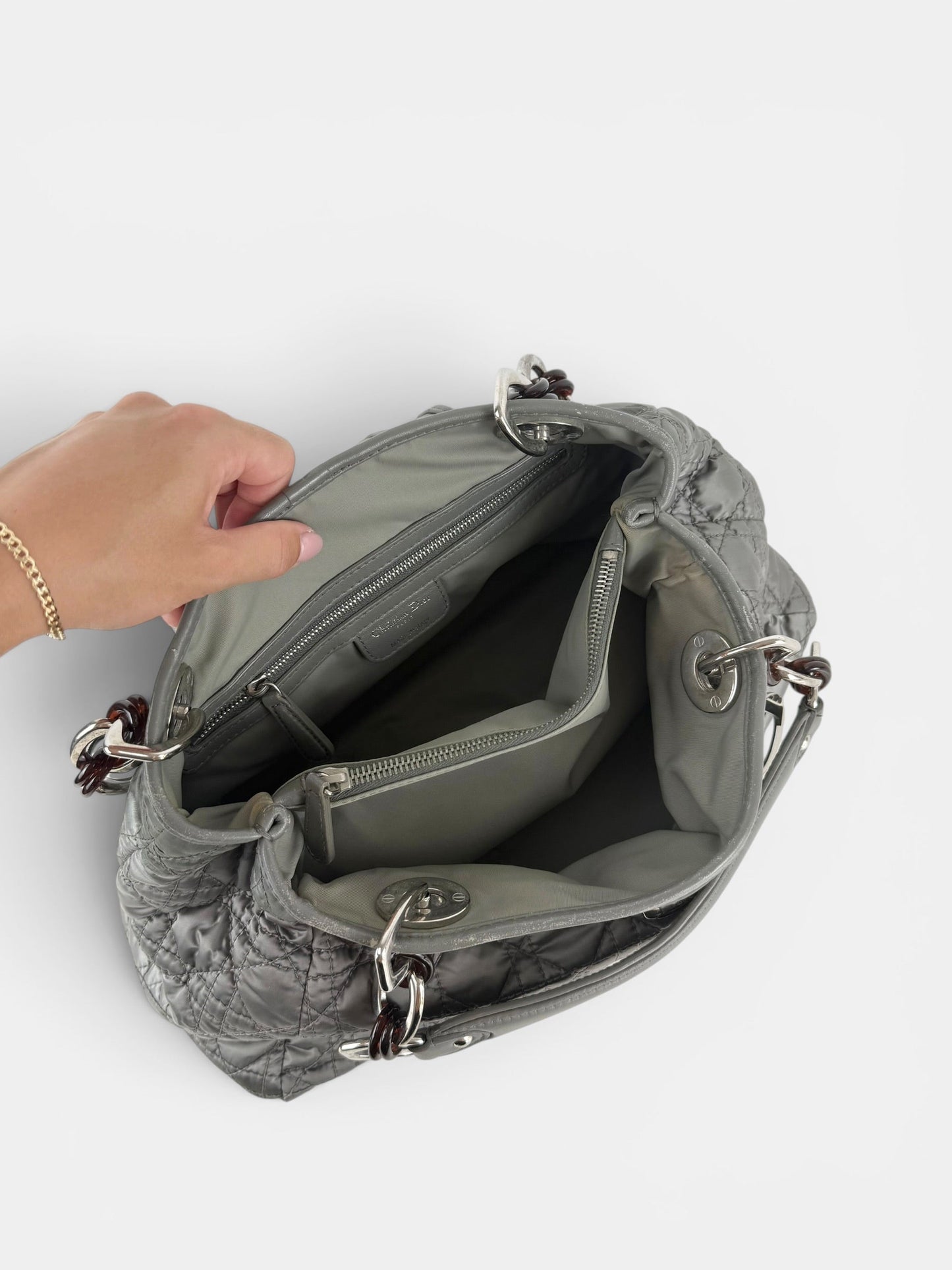 2009 Christian Dior Charming Lock Grey Handbag | O/S, Grey