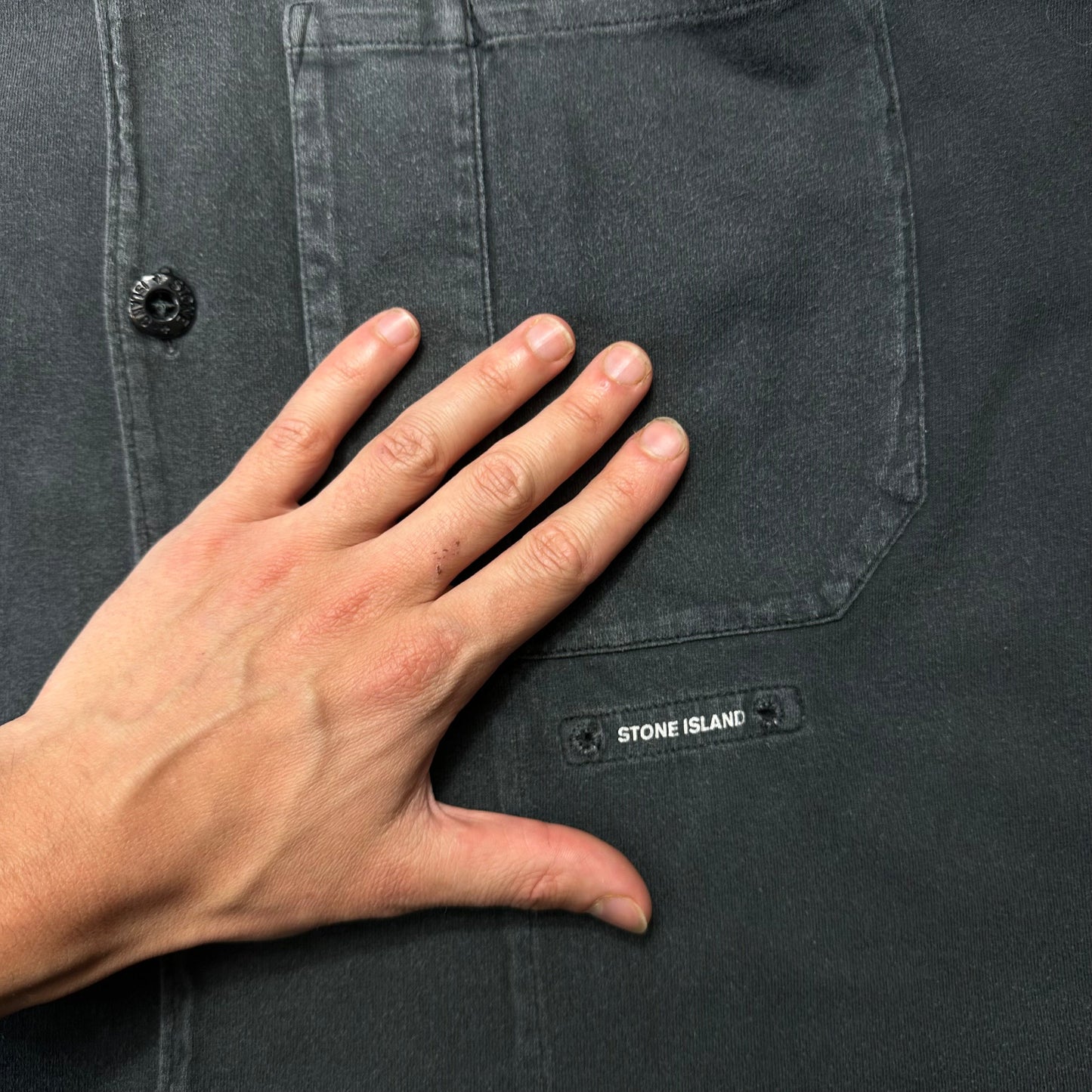 Stone Island 1999 Heavy Cotton Spellout Carpenter Shirt - M (L) | Default Title, Grey