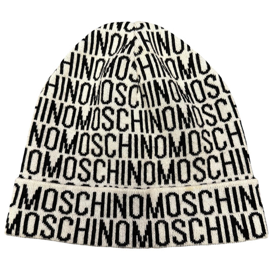 Moschino Monogram Beanie In White ( OS ) - Known Source