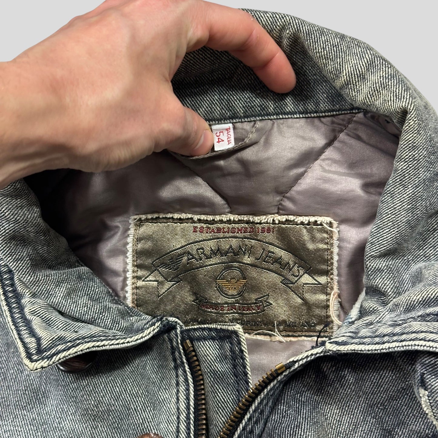 Armani Jeans 1991 Blanket Lined Heavy Cotton Work Jacket - L/XL | Default Title, Gold