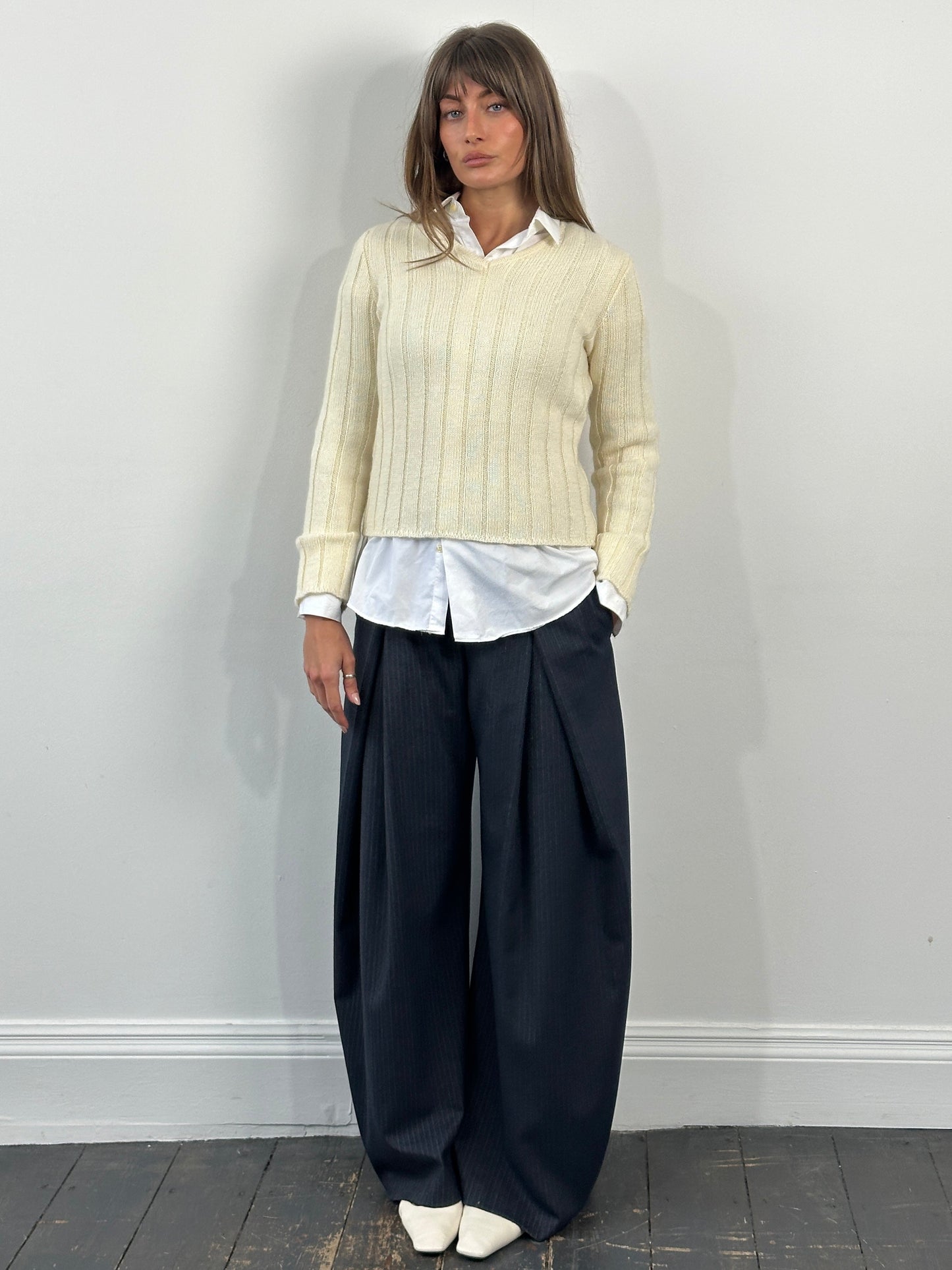 Valentino 1990s Wool Mohair V Neck Knitted Jumper - S