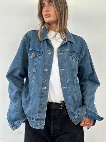 Vintage Pure Cotton Denim Jacket - XL