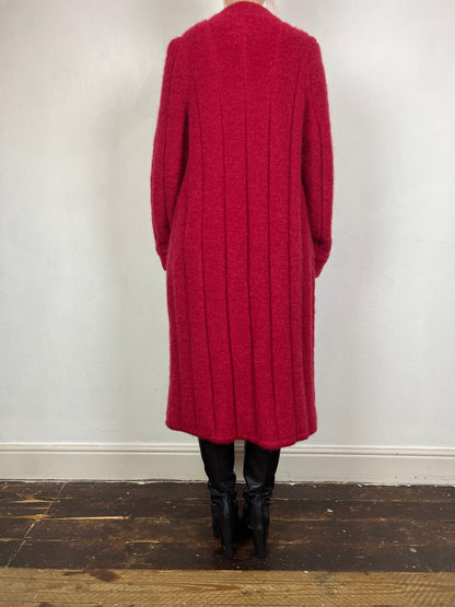 Vintage 1980s red mohair coatigan