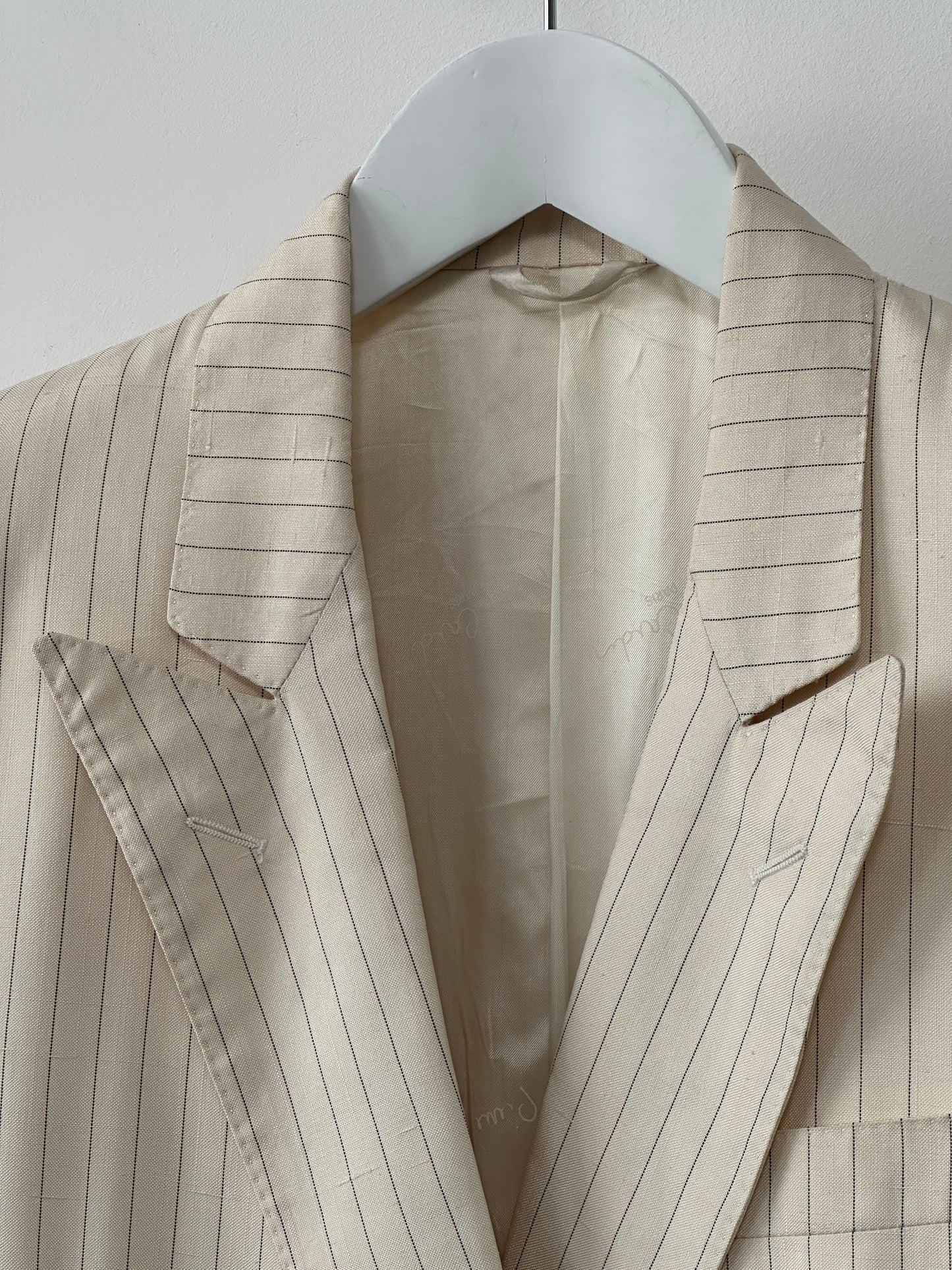 Pierre Cardin Pure Silk Stripe Double Breasted Blazer - 36R/S