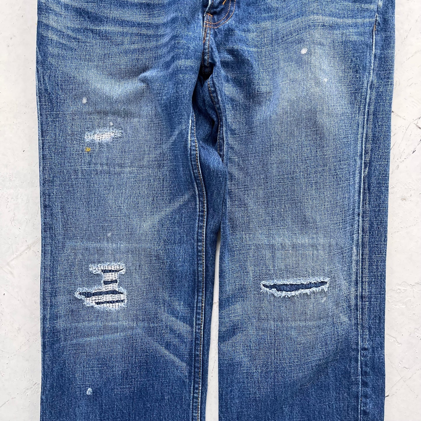 vintage 502 levis w/sashiko repair | Blue, Red