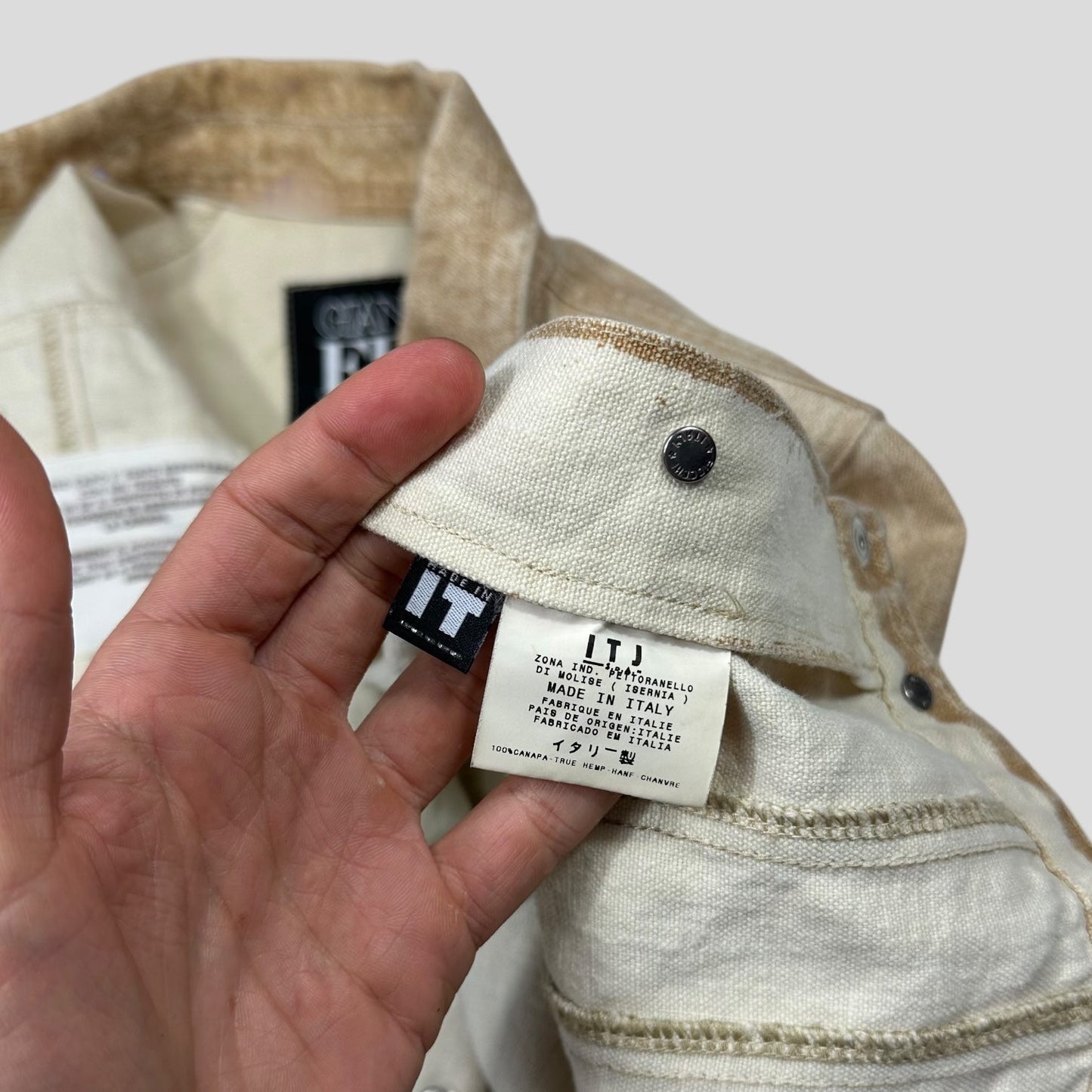 Gianfranco Ferre 90’s Sublimation Acid Wash Hemp Jacket - XS/S
