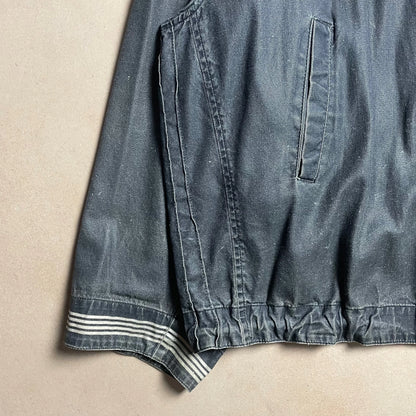 S/S 1986 Charcoal Grey Sail Cloth Marina Spell Out Hooded Coach Jacket