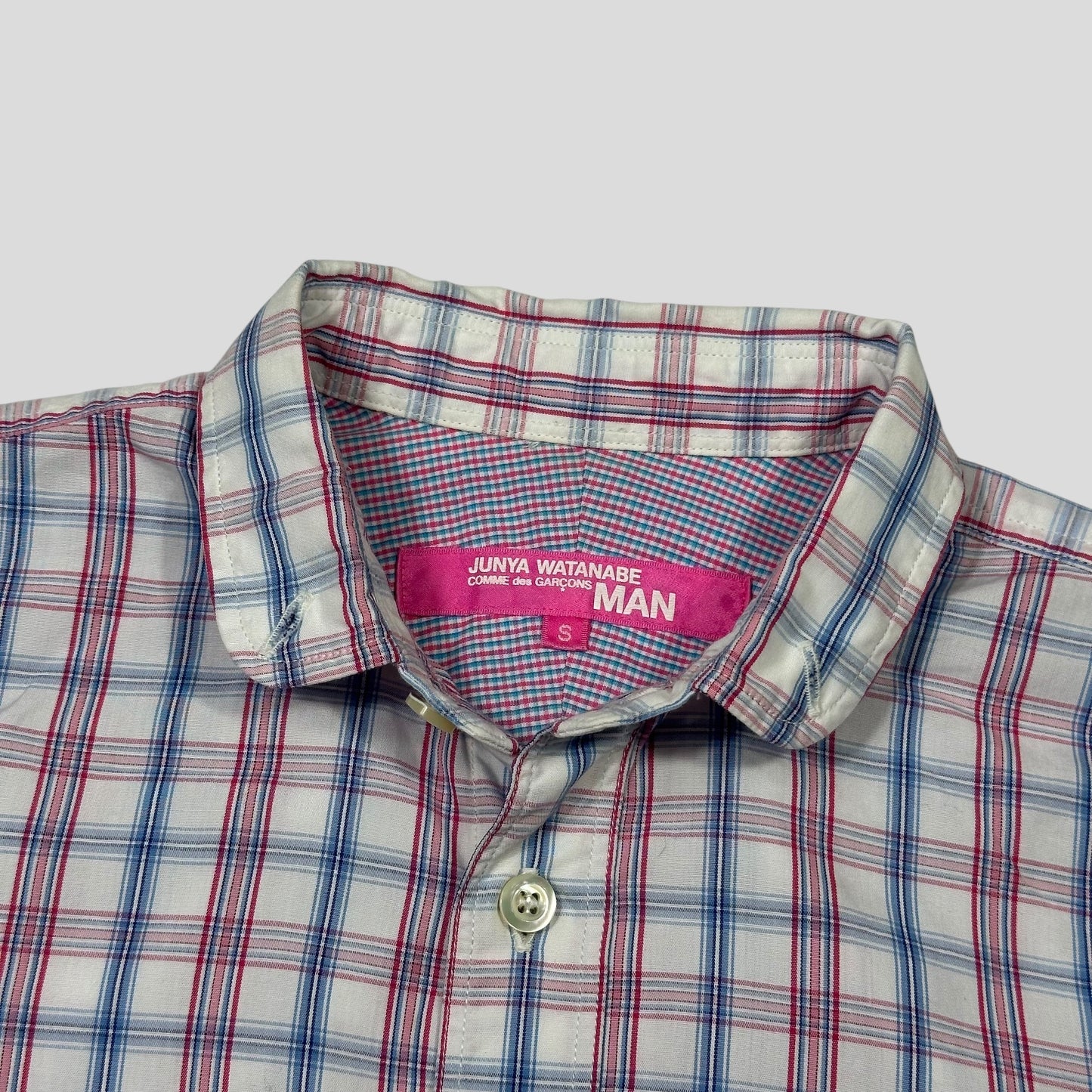 Junya Watanabe Womens 2012 Checkered Plaid Short Sleeve Shirt - S | Default Title, Multicoloured