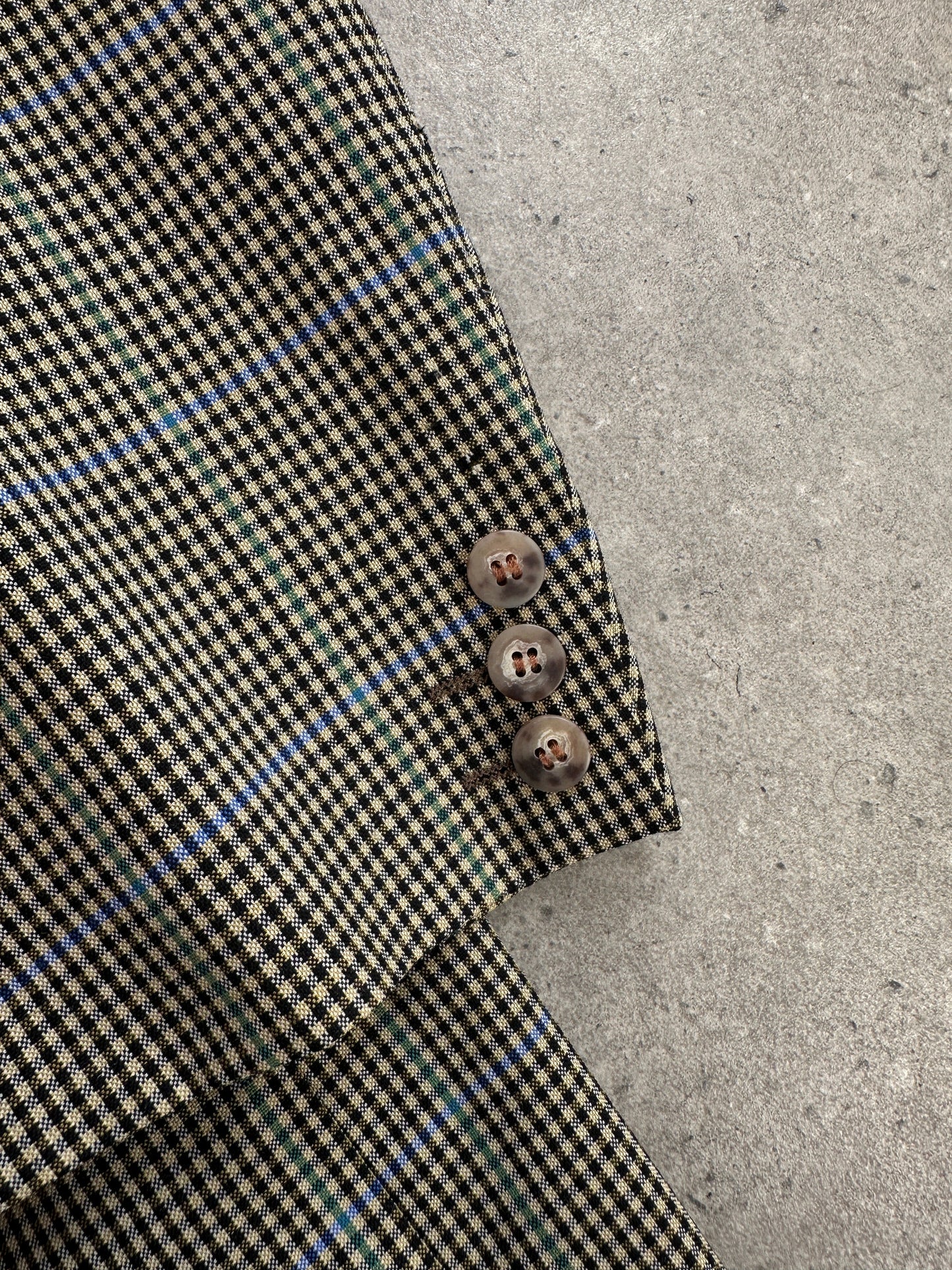 Yves Saint Laurent Pour Homme 1990s Wool Single Breasted Check Blazer - 44R/XL